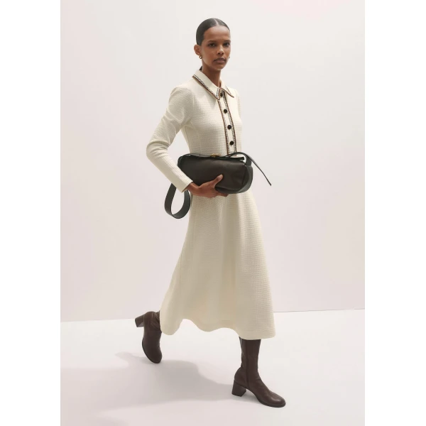 Me and Em Crochet Trim Fit And Flare Midi Dress – luxury British Ivory in Me and Em exclusively at Luxury Shoes 