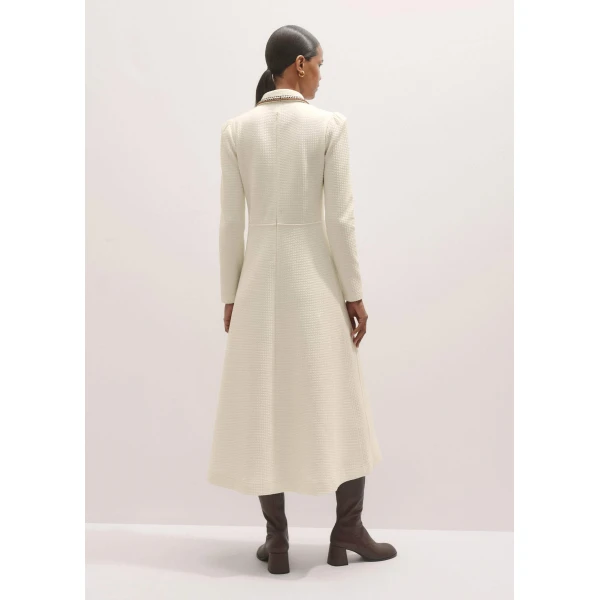 Me and Em Crochet Trim Fit And Flare Midi Dress – luxury British Ivory in Me and Em exclusively at Luxury Shoes 