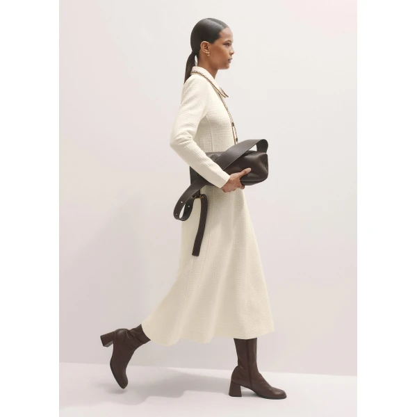 Me and Em Crochet Trim Fit And Flare Midi Dress – luxury British Ivory in Me and Em exclusively at Luxury Shoes 