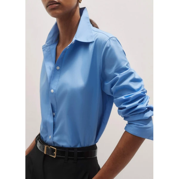 Me and Em Curved Hem Straight Shirt – luxury British Blue in Me and Em exclusively at Luxury Shoes 