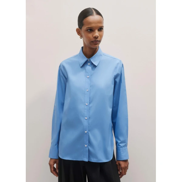 Me and Em Curved Hem Straight Shirt – luxury British Blue in Me and Em exclusively at Luxury Shoes 