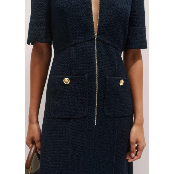 Me and Em Day-To-Evening Textured Maxi Dress – luxury British Blue in Me and Em exclusively at Luxury Shoes 