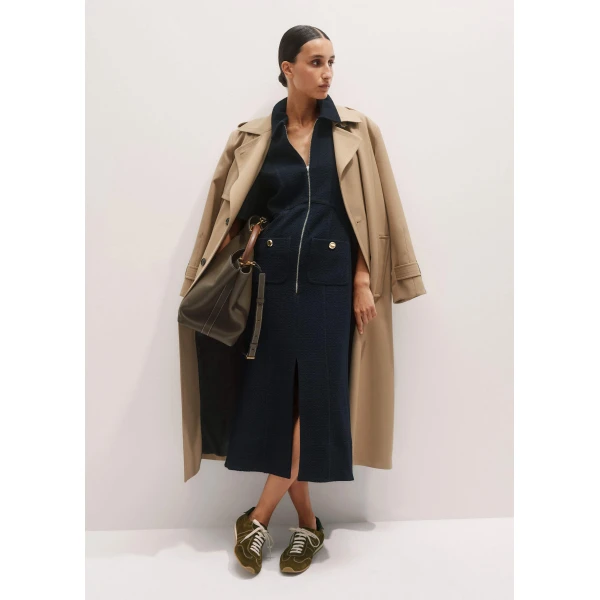 Me + Em Day-To-Evening Textured Maxi Dress – luxury British Blue in Me and Em exclusively at Luxury Shoes 
