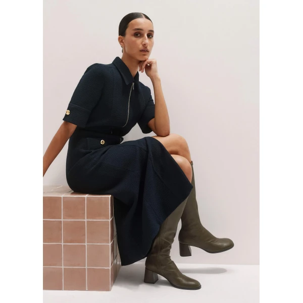 Me and Em Day-To-Evening Textured Maxi Dress – luxury British Blue in Me and Em exclusively at Luxury Shoes 