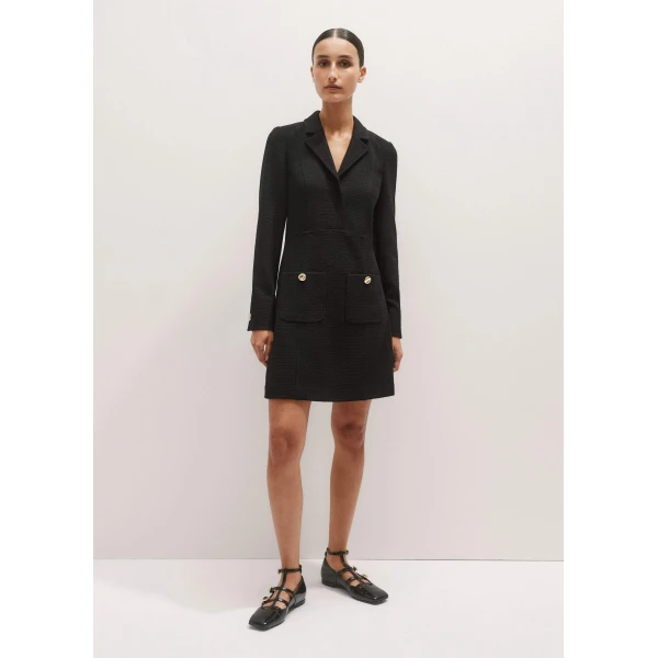 Me + Em Day-To-Evening Textured Mini Dress – luxury British Black in Me and Em exclusively at Luxury Shoes 