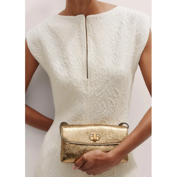 Me and Em Floral Jacquard Midi Dress – luxury British Ivory in Me and Em exclusively at Luxury Shoes 