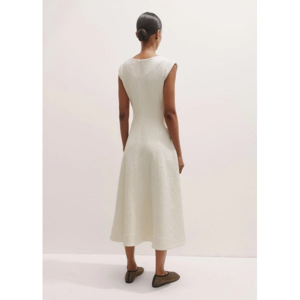 Me and Em Floral Jacquard Midi Dress – luxury British Ivory in Me and Em exclusively at Luxury Shoes 