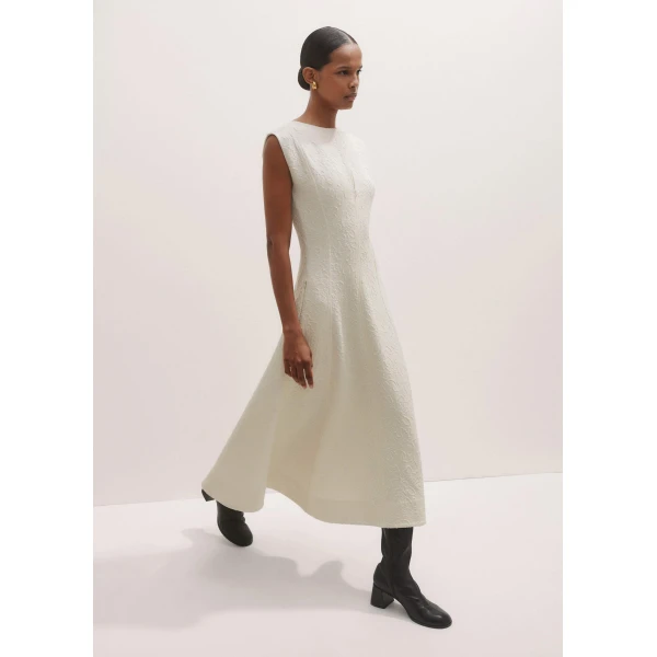 Me + Em Floral Jacquard Midi Dress – luxury British Ivory in Me and Em exclusively at Luxury Shoes 