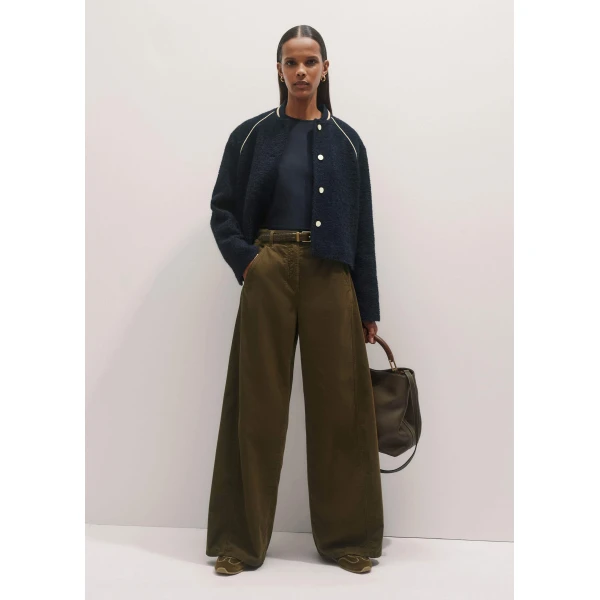 Me + Em Impossibly Soft Scarf Neck Classic Tee – luxury British Blue in Me and Em exclusively at Luxury Shoes 