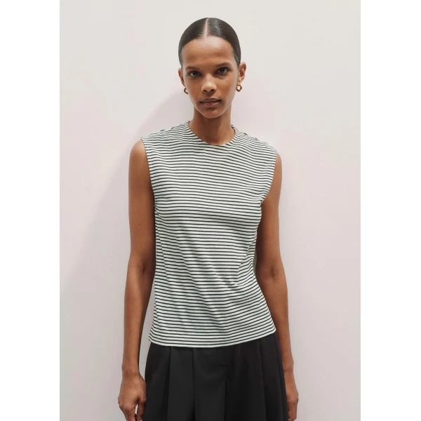 Me and Em Impossibly Soft Scarf Neck Sleeveless Tee – luxury British Multicolour in Me and Em exclusively at Luxury Shoes 