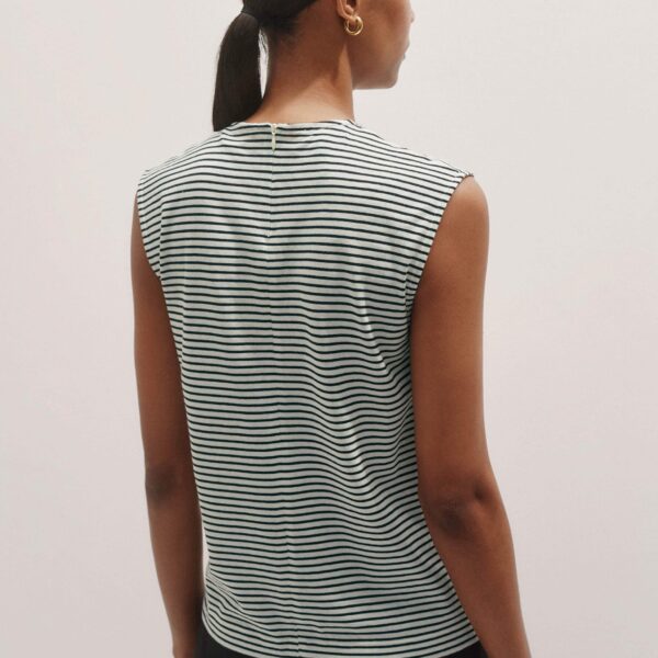 Me + Em Impossibly Soft Scarf Neck Sleeveless Tee – luxury British Multicolour in Me and Em exclusively at Luxury Shoes 
