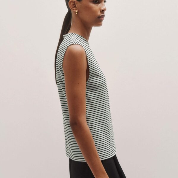 Me and Em Impossibly Soft Scarf Neck Sleeveless Tee – luxury British Multicolour in Me and Em exclusively at Luxury Shoes 