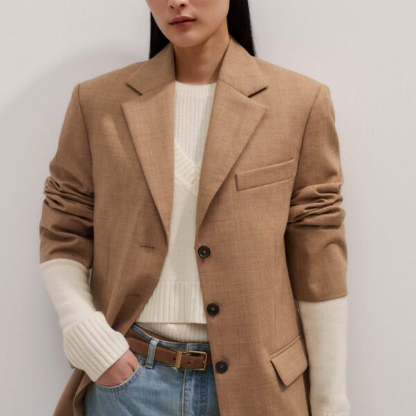 Me + Em Intelligent Oversized Blazer – luxury British Brown in Me and Em exclusively at Luxury Shoes 