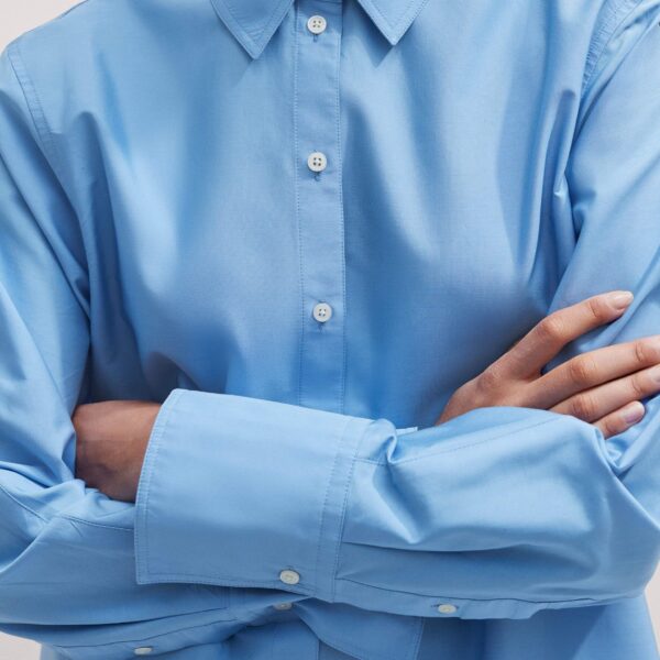 Me and Em Italian Cotton Oversized Shirt – luxury British Blue in Me and Em exclusively at Luxury Shoes 