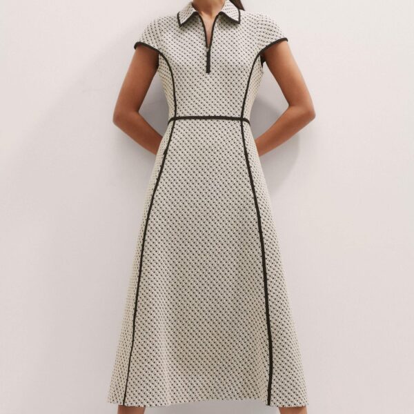 Me and Em Jacquard Fit And Flare Midi Dress, view 5