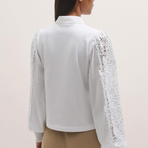 Me and Em Lace + Poplin Layering Shirt – luxury British White in Me and Em exclusively at Luxury Shoes 