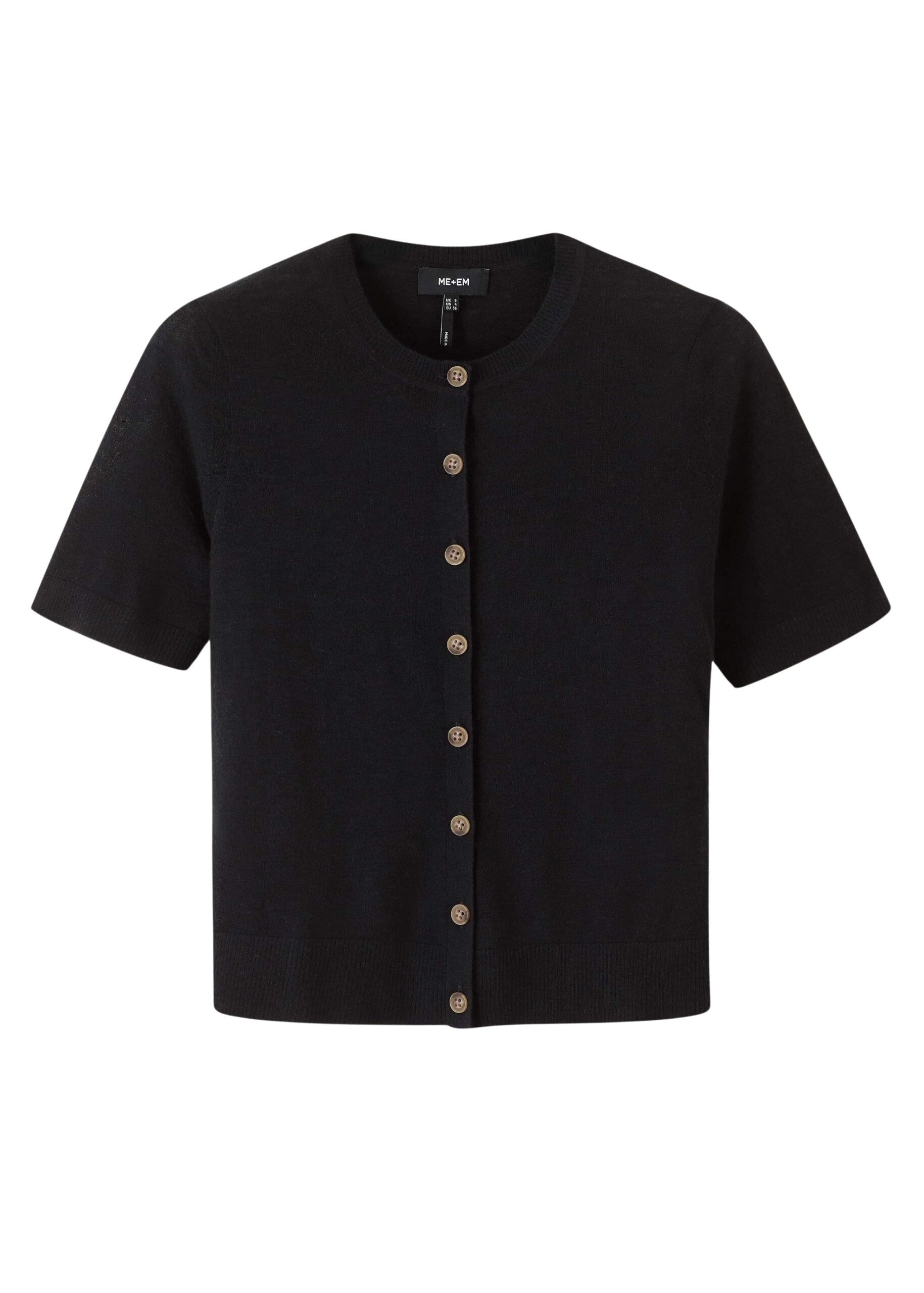Me and Em Merino Cashmere Barely There Buttoned Knit Tee
