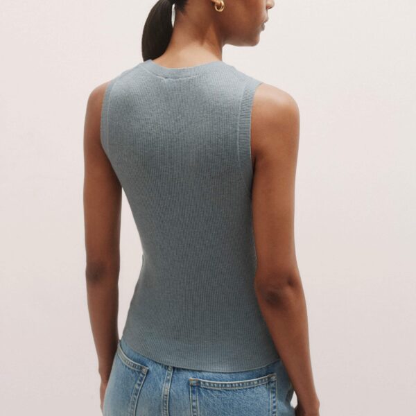 Me and Em Merino Cashmere Barely There Slim Knit Vest – luxury British Blue in Me and Em exclusively at Luxury Shoes 