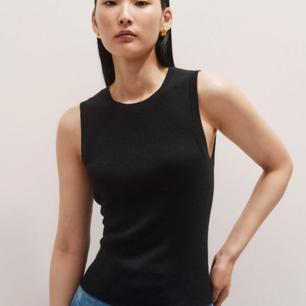 Me and Em Merino Cashmere Barely There Slim Knit Vest, view 7