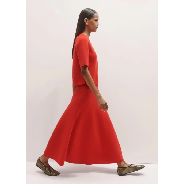 Me and Em Milano Knit Maxi Skirt – luxury British Red in Me and Em exclusively at Luxury Shoes 