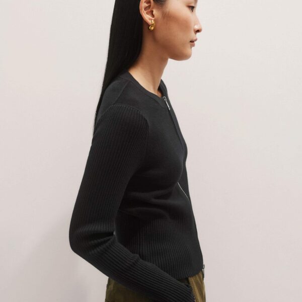 Me and Em Milano Knit Two-Way Zip Cardigan – luxury British Black in Me and Em exclusively at Luxury Shoes 