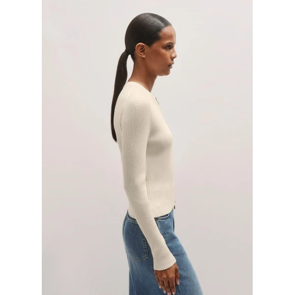 Me + Em Milano Knit Two-Way Zip Cardigan – luxury British Ivory in Me and Em exclusively at Luxury Shoes 