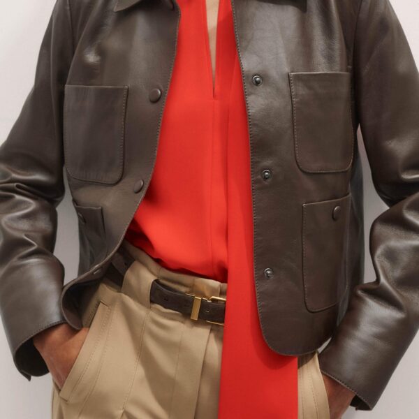 Me + Em Patch Pocket Jacket – luxury British Brown in Me and Em exclusively at Luxury Shoes 