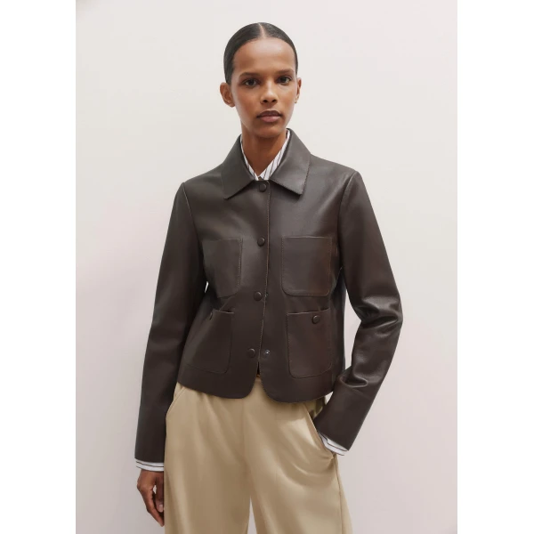 Me and Em Patch Pocket Jacket – luxury British Brown in Me and Em exclusively at Luxury Shoes 
