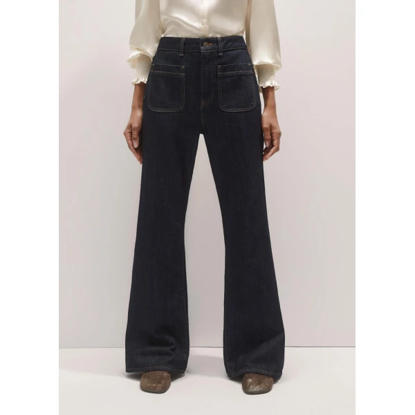 Me + Em Patch Pocket Leg Elongator Jean – luxury British Blue in Me and Em exclusively at Luxury Shoes 