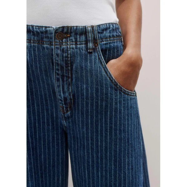 Me and Em Relaxed Stripe Wide-Leg Jean – luxury British Blue in Me and Em exclusively at Luxury Shoes 