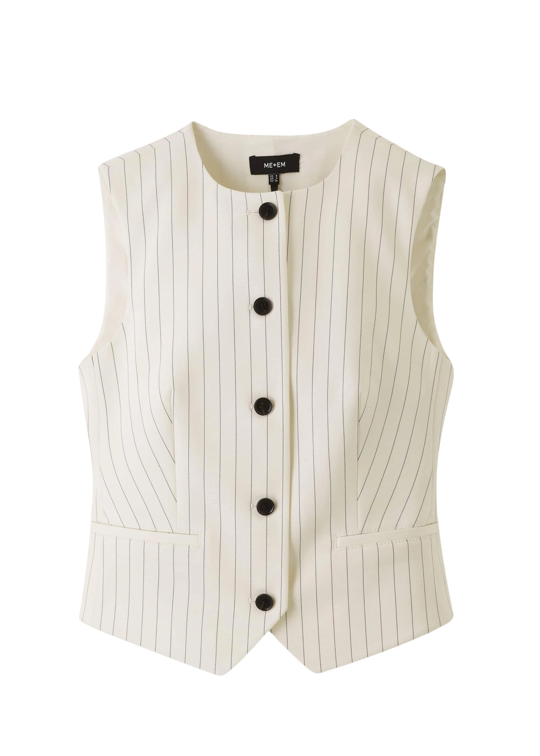 Me-and-Em-Round-Neck-Pinstripe-Tailored-Vest-Coveti-7-scaled71618_nobg Me and Em Tops luxury Clothing from Luxury Handbags Marketplace