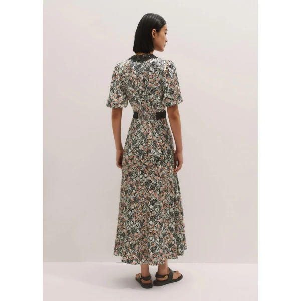 Me and Em Satin Lace Detail Maxi Dress – luxury British Multicolour in Me and Em exclusively at Luxury Shoes 