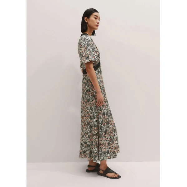 Me + Em Satin Lace Detail Maxi Dress – luxury British Multicolour in Me and Em exclusively at Luxury Shoes 