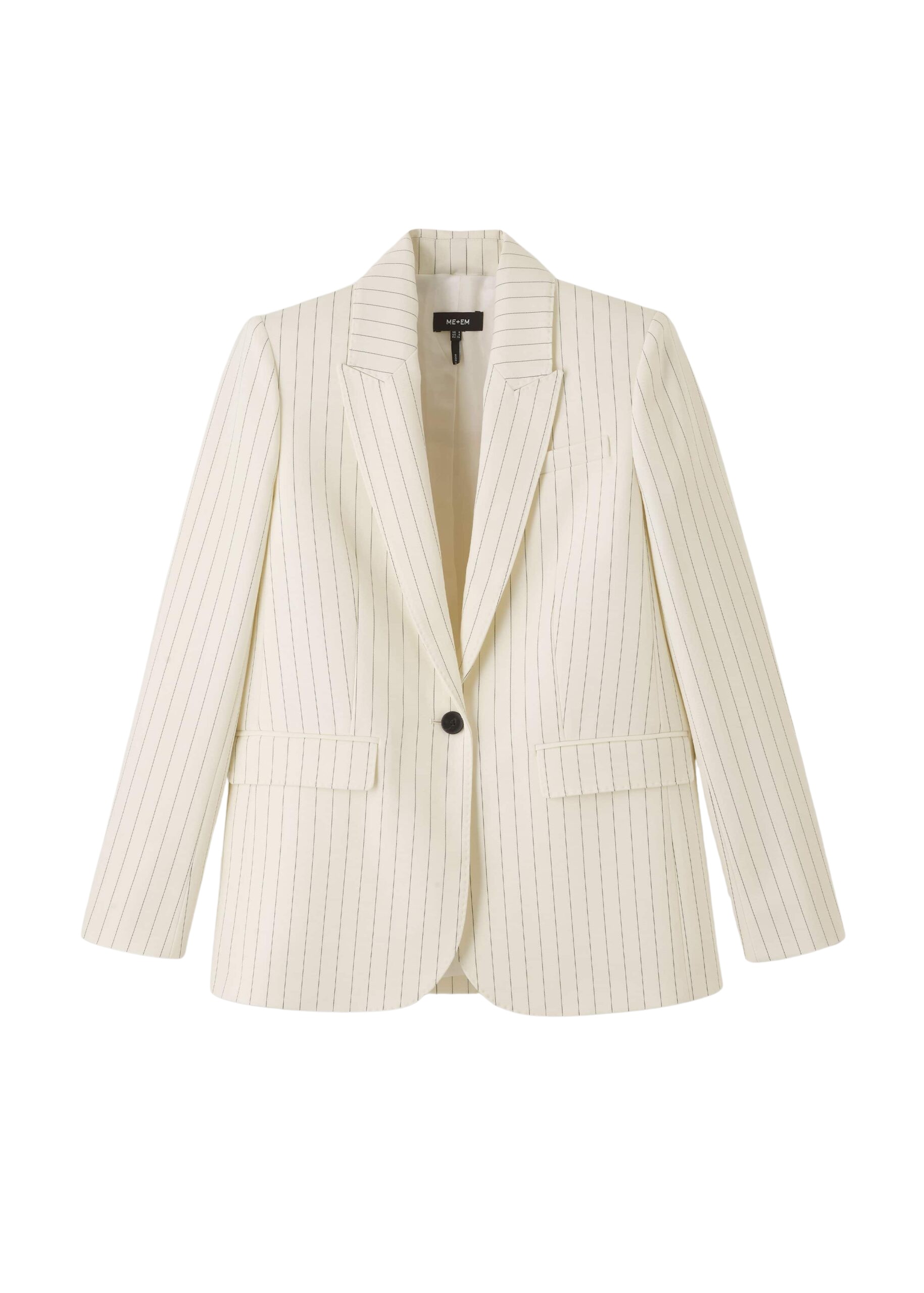 Me and Em Sharp Shoulder Pinstripe Blazer