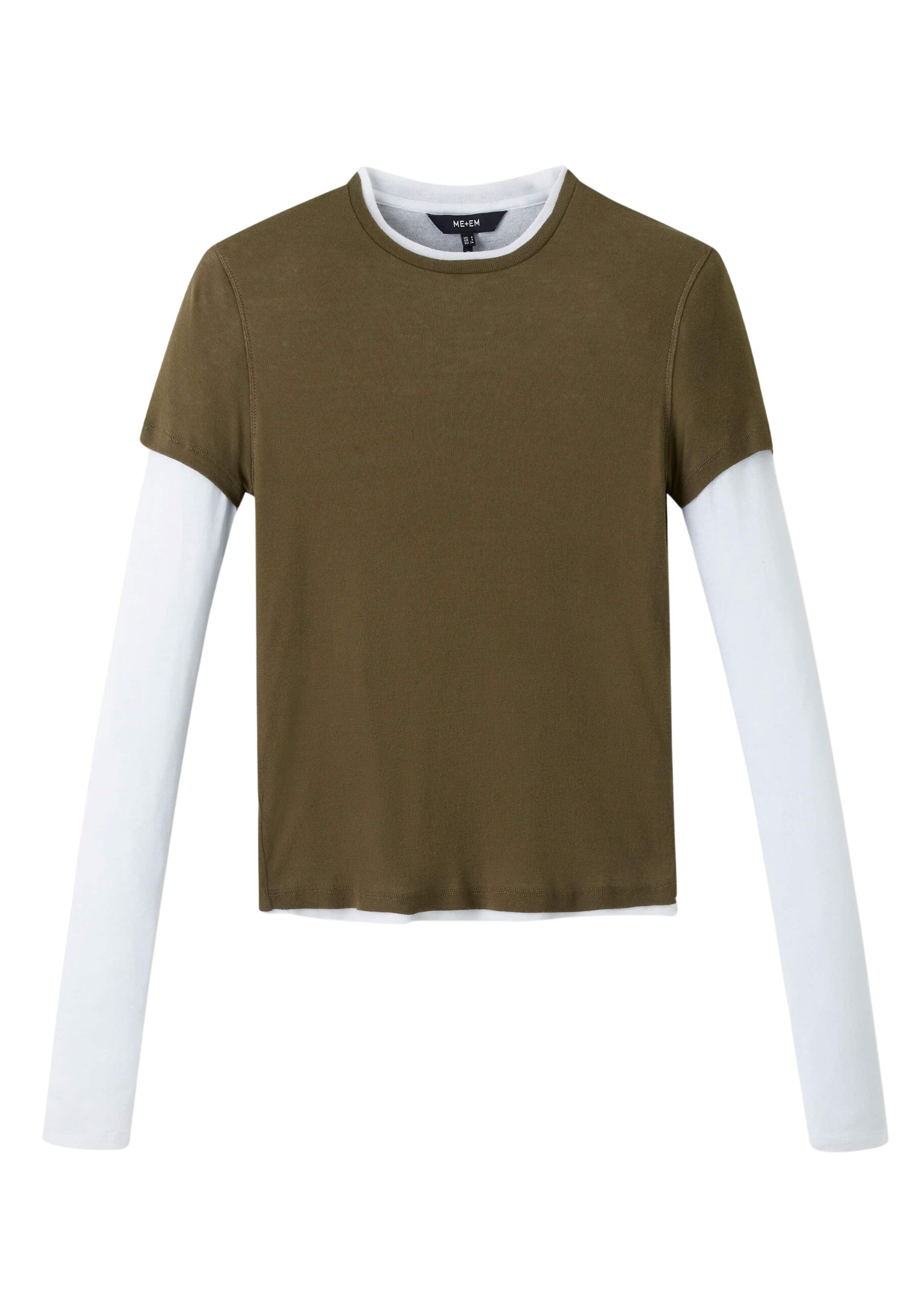 Me and Em Sheer Rib Double Layer Top