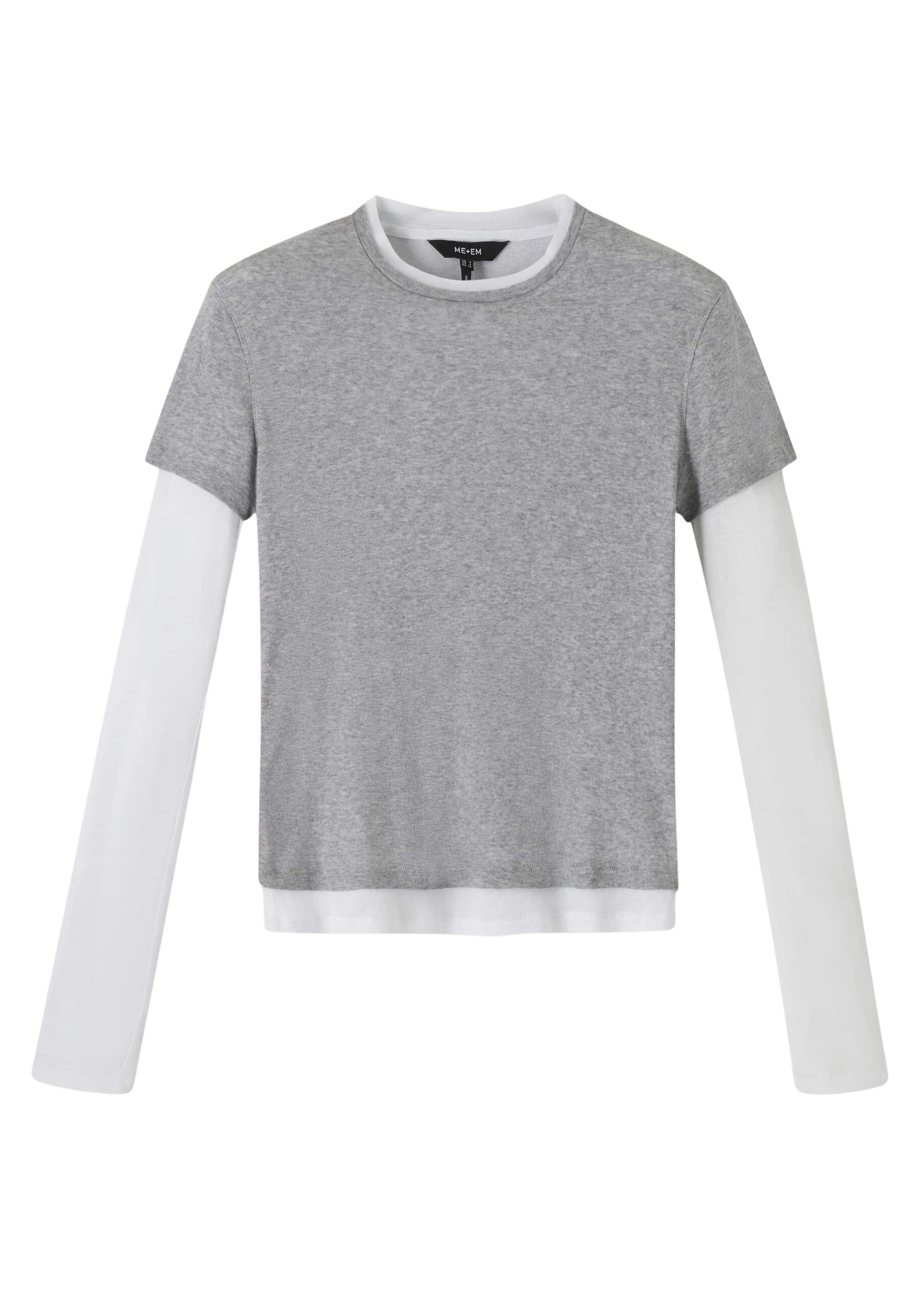 Me and Em Sheer Rib Double Layer Top