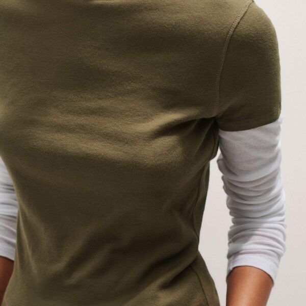 Me and Em Sheer Rib Double Layer Top – luxury British Green in Me and Em exclusively at Luxury Shoes 