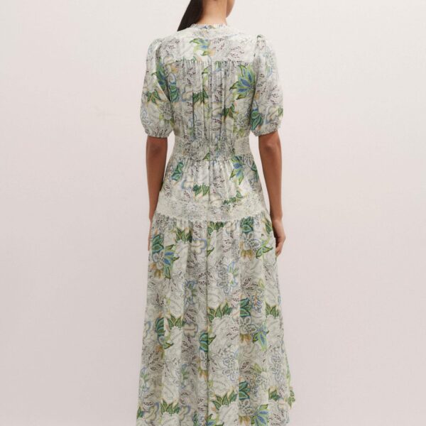 Me and Em Silk Delicate Paisley Print Maxi Dress – luxury British Multicolour in Me and Em exclusively at Luxury Shoes 