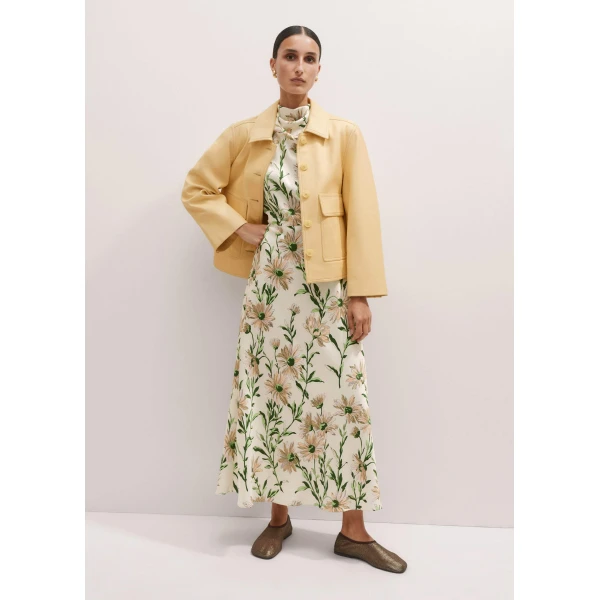 Me + Em Silk Growing Daisy Print Halterneck Maxi Dress – luxury British Multicolour in Me and Em exclusively at Luxury Shoes 