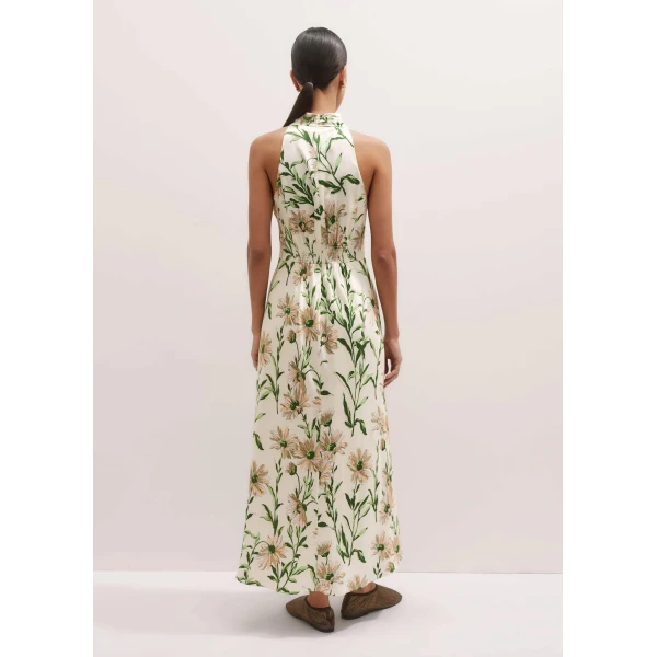 Me and Em Silk Growing Daisy Print Halterneck Maxi Dress – luxury British Multicolour in Me and Em exclusively at Luxury Shoes 
