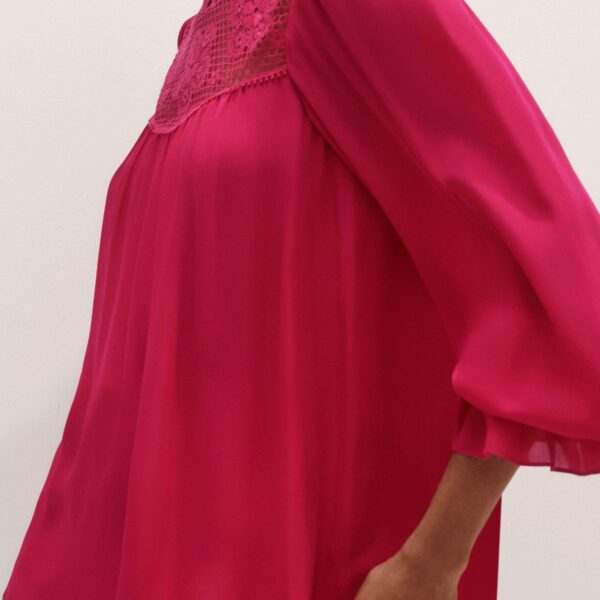 Me and Em Silk + Lace Long Sleeve Blouse, view 6