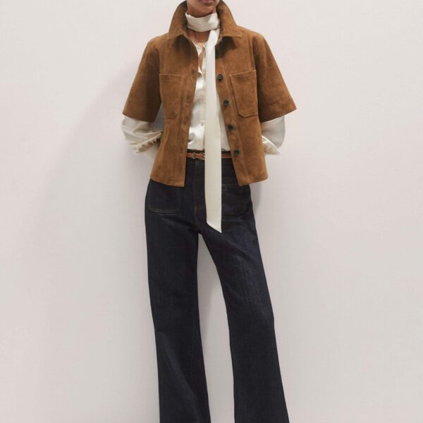 Me + Em Silk Satin Blouse + Tie – luxury British Ivory in Me and Em exclusively at Luxury Shoes 