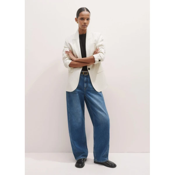 Me + Em Tapered Puddle Jean – luxury British Blue in Me and Em exclusively at Luxury Shoes 