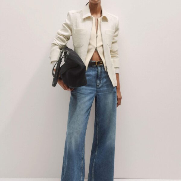 Me and Em The Zip Front Contoured Layering Jacket – luxury British Ivory in Me and Em exclusively at Luxury Shoes 