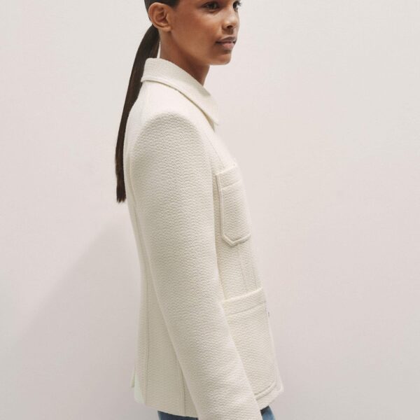 Me + Em The Zip Front Contoured Layering Jacket – luxury British Ivory in Me and Em exclusively at Luxury Shoes 