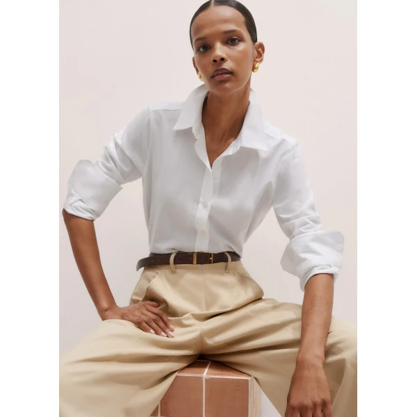 Me + Em Travel Layering Shirt – luxury British White in Me and Em exclusively at Luxury Shoes 