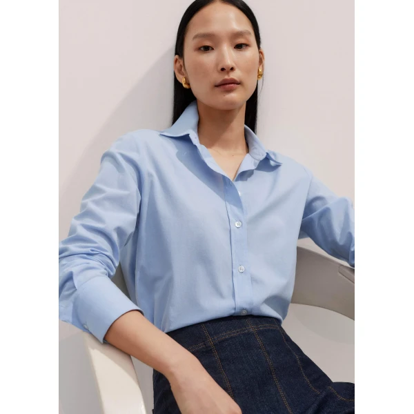 Me + Em Travel Layering Shirt – luxury British Blue in Me and Em exclusively at Luxury Shoes 