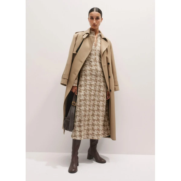 Me + Em Travel Tweed Midi Dress – luxury British Neutrals in Me and Em exclusively at Luxury Shoes 