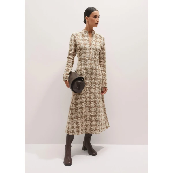 Me and Em Travel Tweed Midi Dress – luxury British Neutrals in Me and Em exclusively at Luxury Shoes 