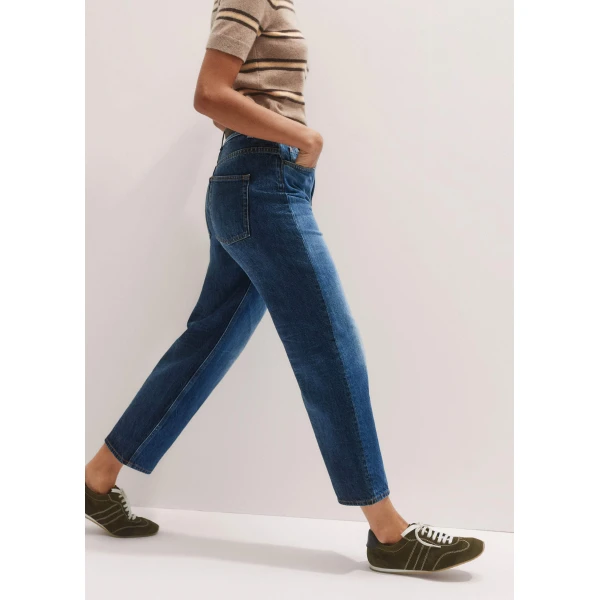 Me and Em Two-Tone Straight Crop Jean – luxury British Blue in Me and Em exclusively at Luxury Shoes 